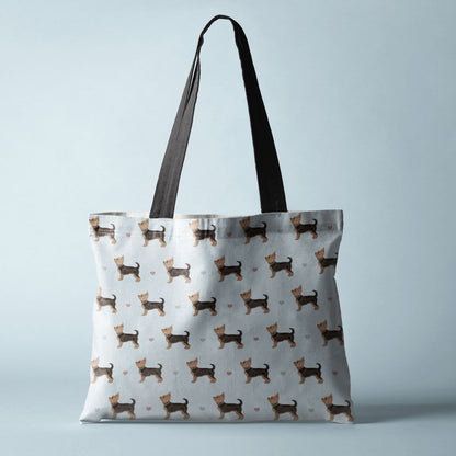 Yorkshire Terrier and Hearts Canvas Tote Bag