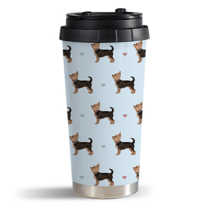 Yorkshire Terriers and Hearts Travel Mug
