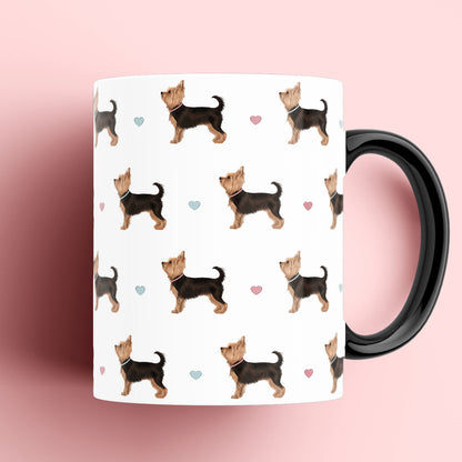 Yorkshire Terriers and Hearts Patterned Mug