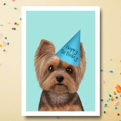 Yorkshire Terrier Birthday Card