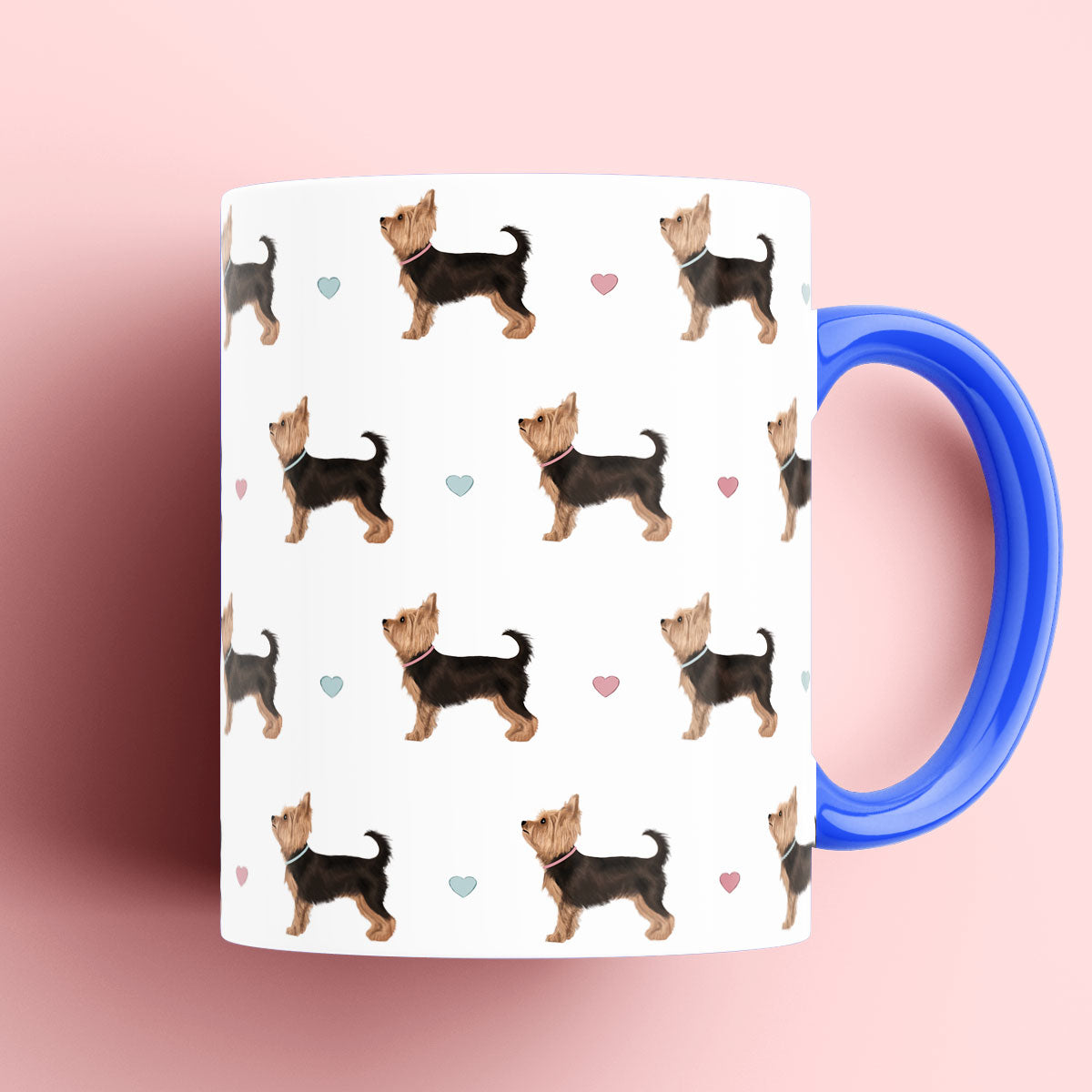 Yorkshire Terriers and Hearts Patterned Mug
