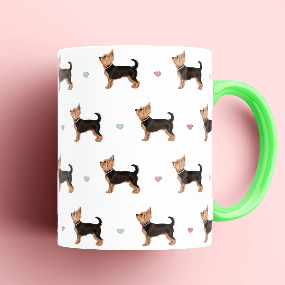 Yorkshire Terriers and Hearts Patterned Mug