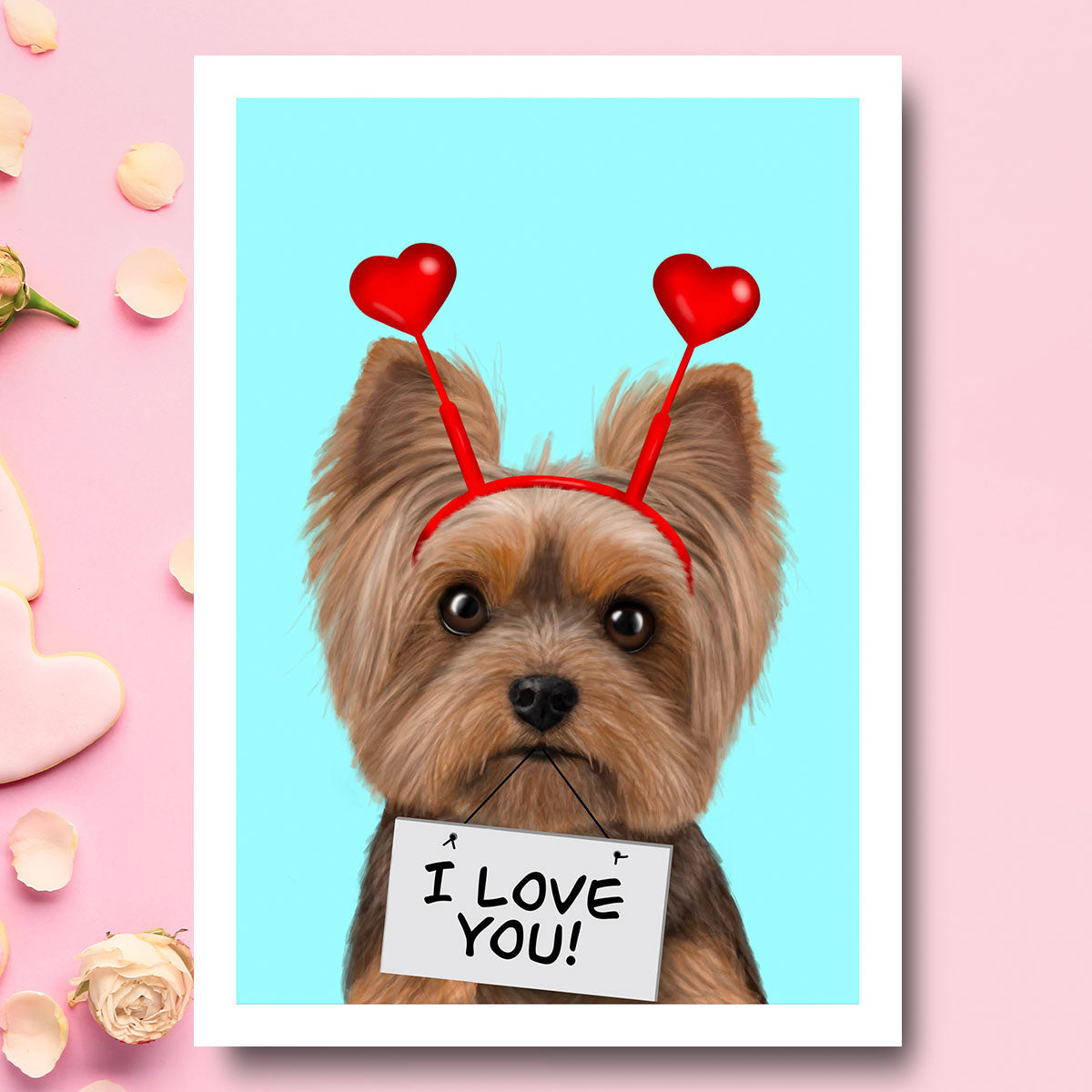 Yorkshire Terrier "I Love You" Card