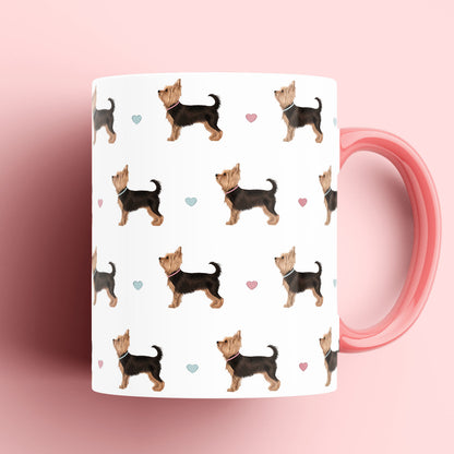 Yorkshire Terriers and Hearts Patterned Mug