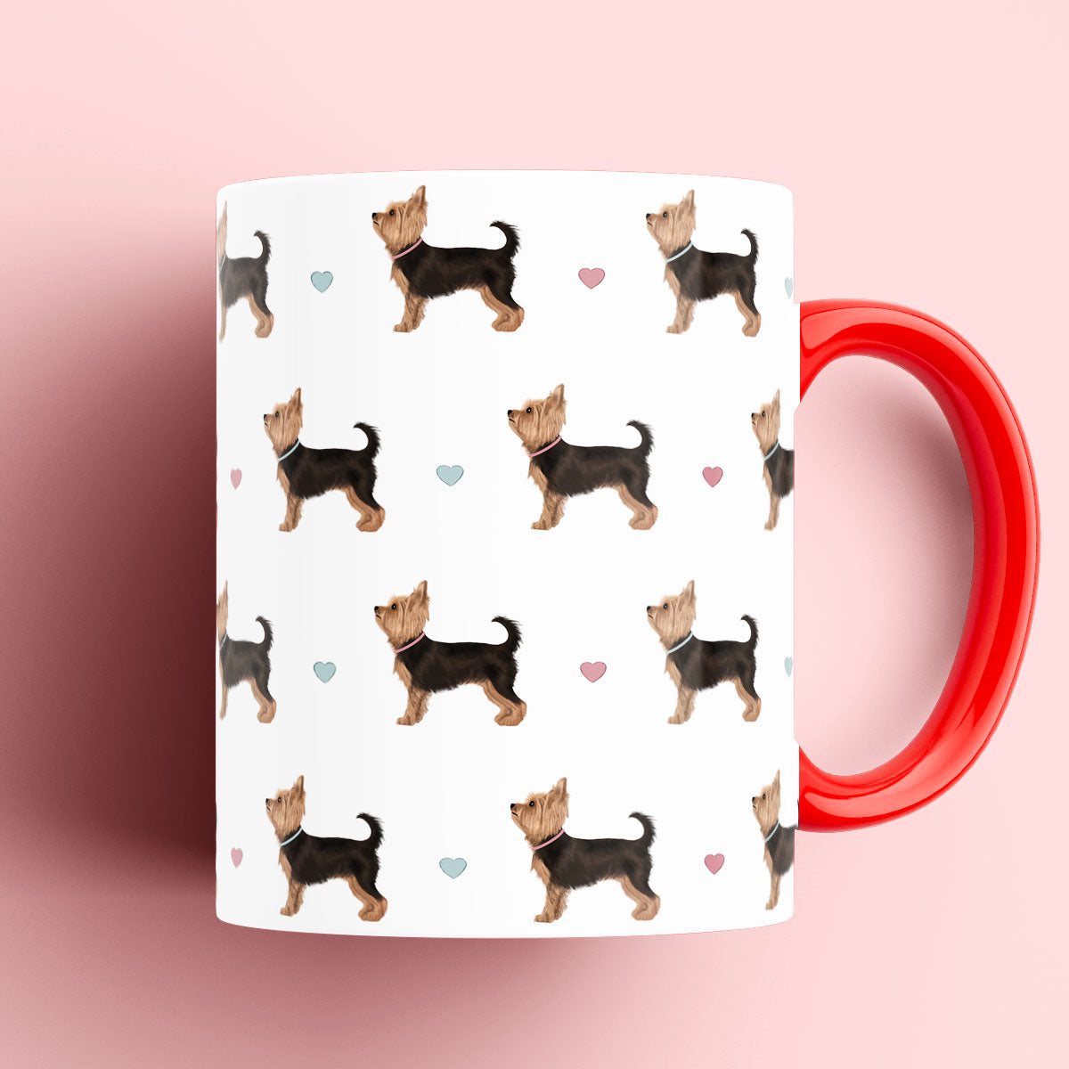 Yorkshire Terriers and Hearts Patterned Mug
