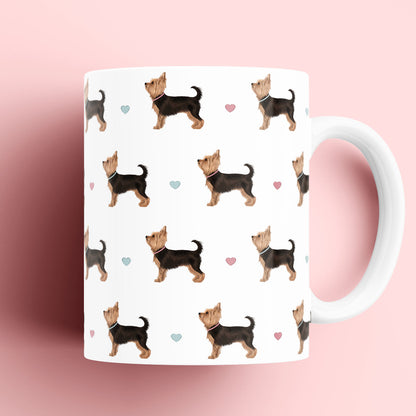 Yorkshire Terriers and Hearts Patterned Mug