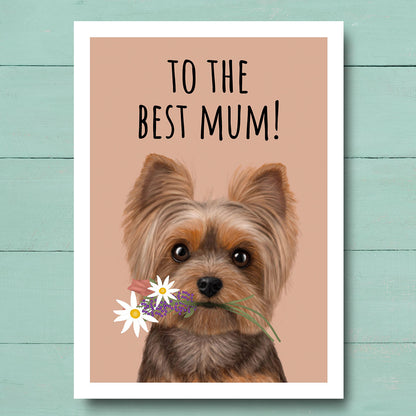 Yorkshire Terrier Best Mum Card