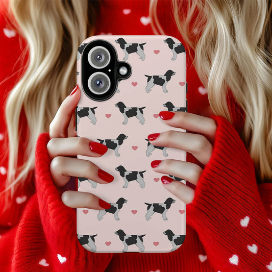 Blue Roan Cocker Spaniels and Hearts iPhone Tough Case