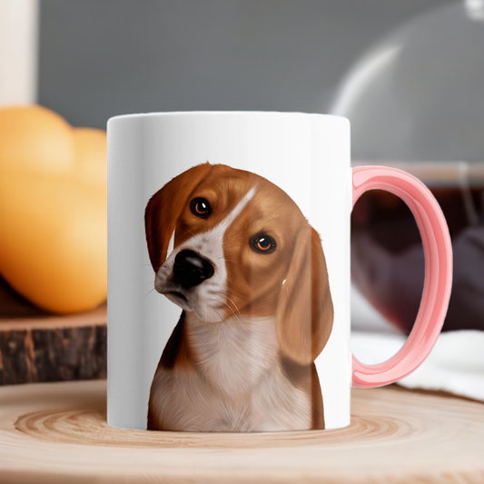 beagle portrait on a mug