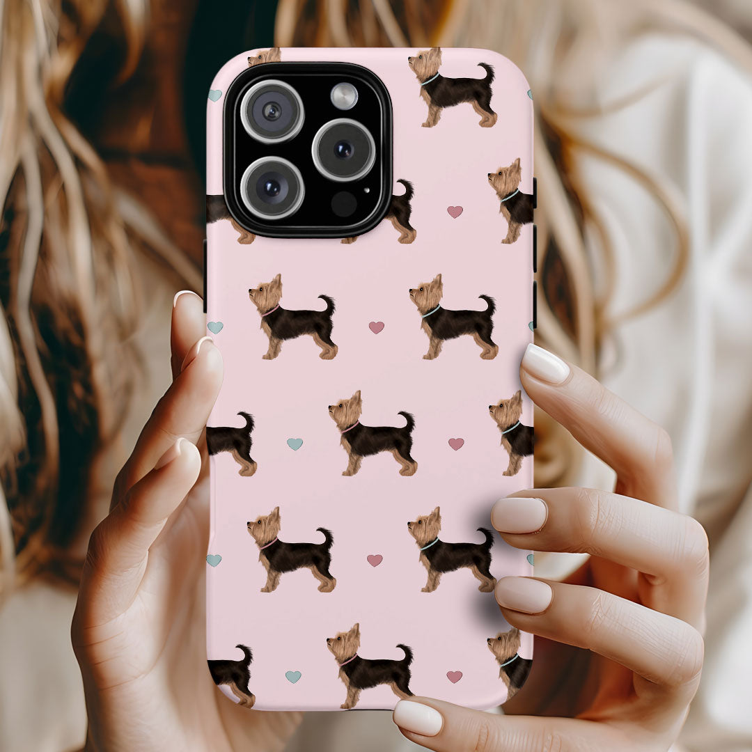 Yorkshire Terriers and Hearts iPhone Tough Case
