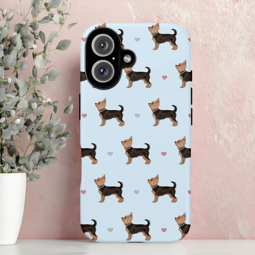 Yorkshire Terriers and Hearts iPhone Tough Case