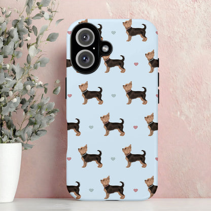 Yorkshire Terriers and Hearts iPhone Tough Case