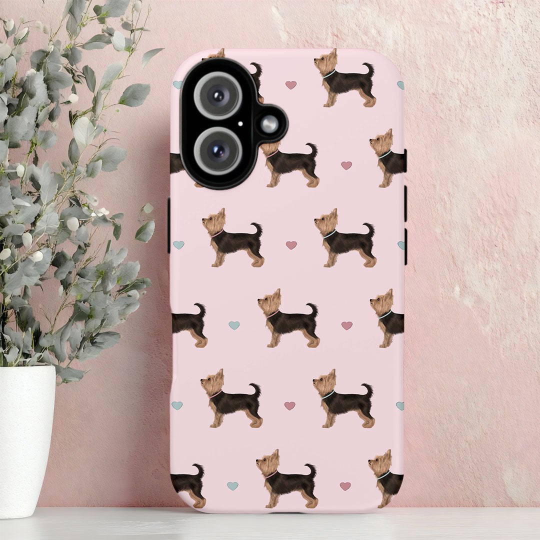Yorkshire Terriers and Hearts iPhone Tough Case