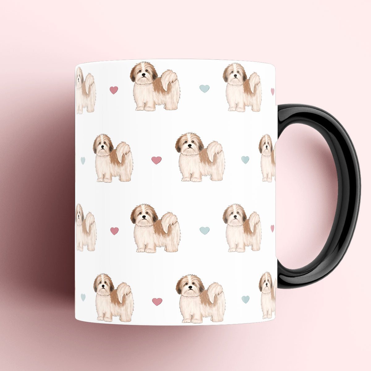 Lhasa Apso and Hearts Mug