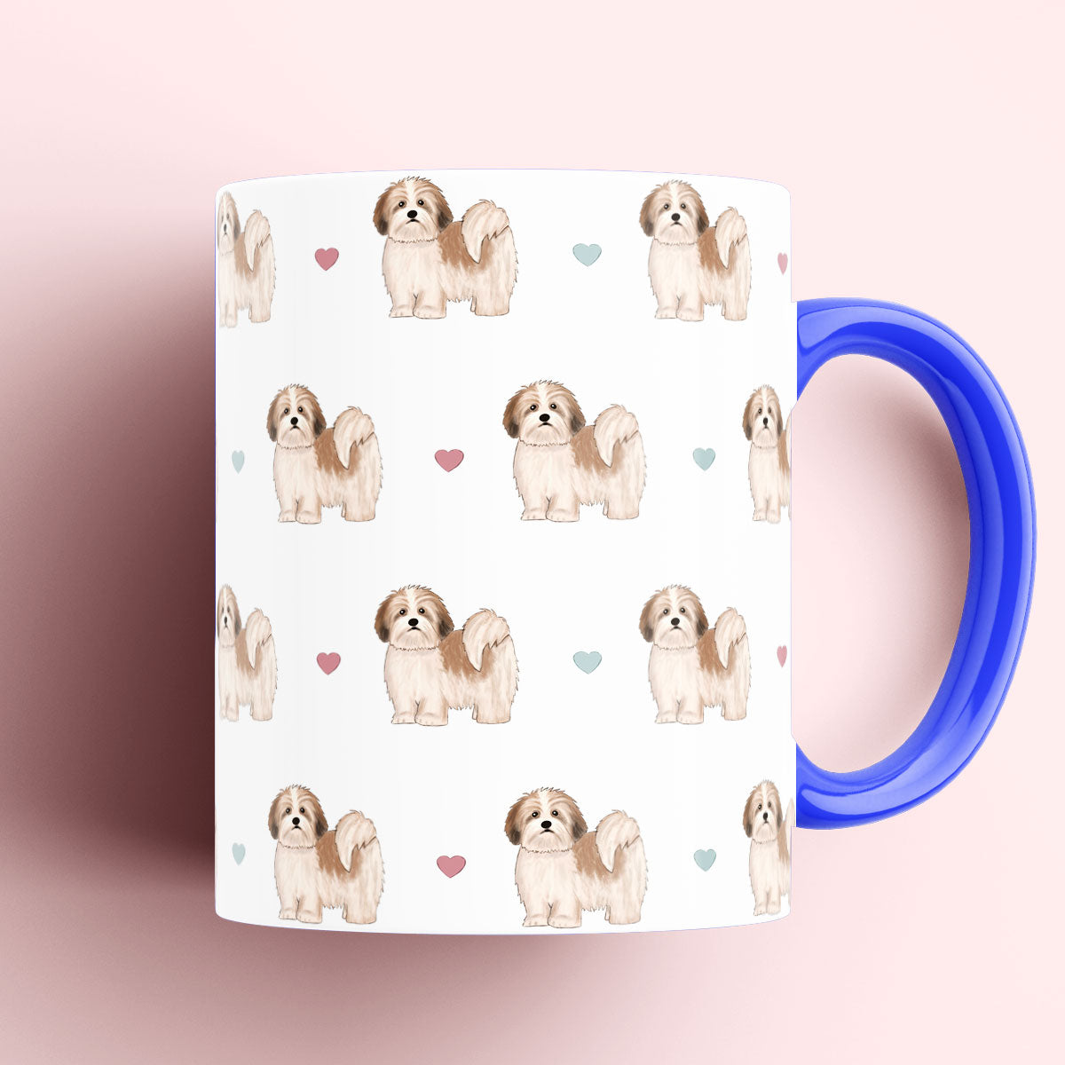 Lhasa Apso and Hearts Mug