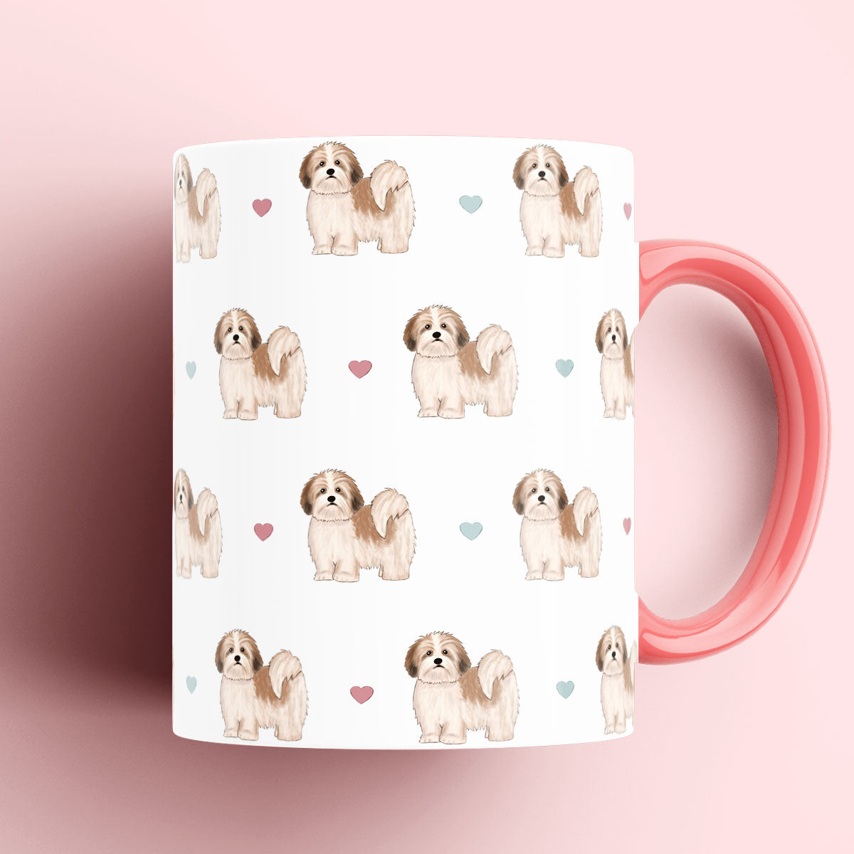 Lhasa Apso and Hearts Mug