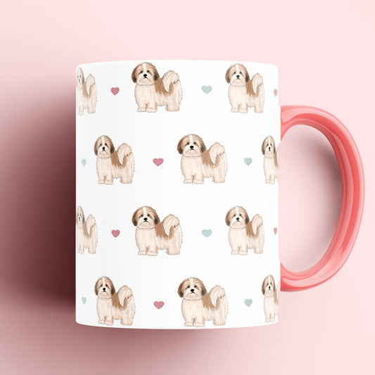 Lhasa Apso and Hearts Mug