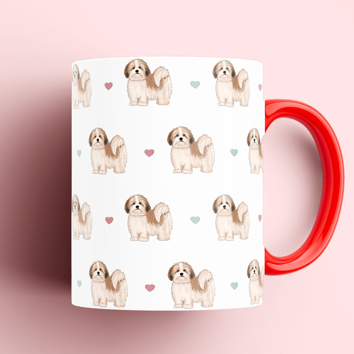 Lhasa Apso and Hearts Mug