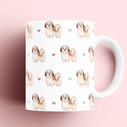 Lhasa Apso and Hearts Mug