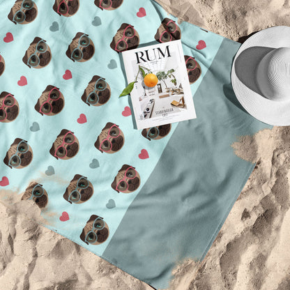 Pug Beach Towel
