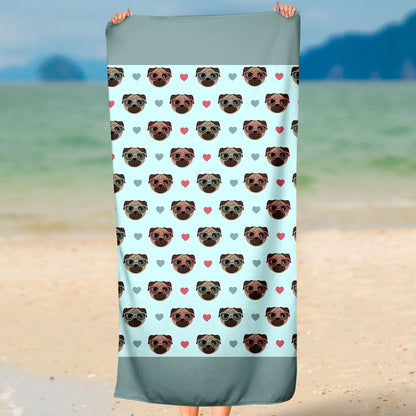Pug Beach Towel