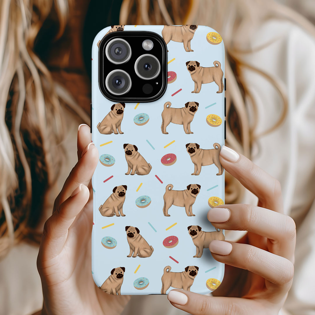 Pugs and Donuts iPhone Tough Case