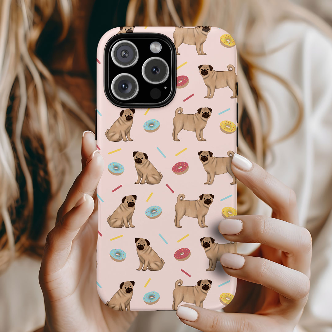 Pugs and Donuts iPhone Tough Case