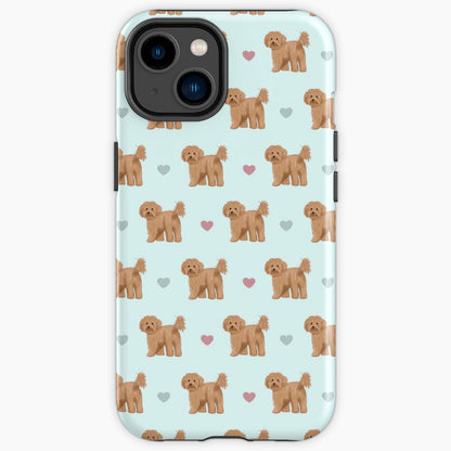 Cavapoos and Hearts iPhone Tough Case