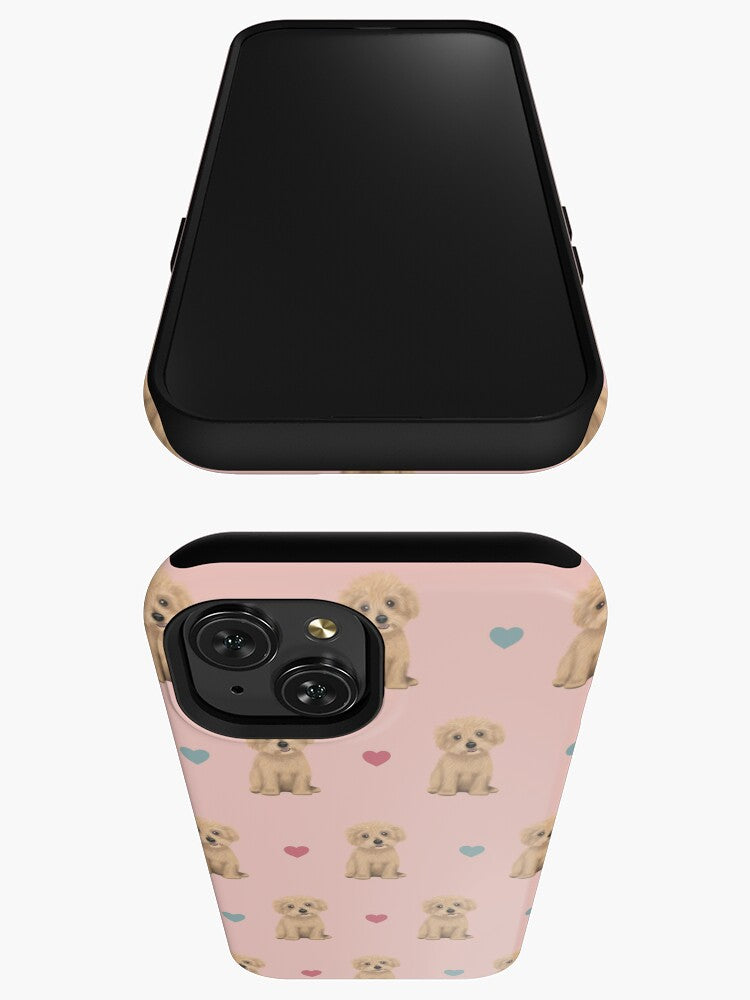 Maltipoos and Hearts iPhone Tough Case