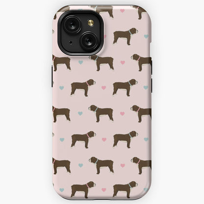 Chocolate and White Bulldogs iPhone Tough Case