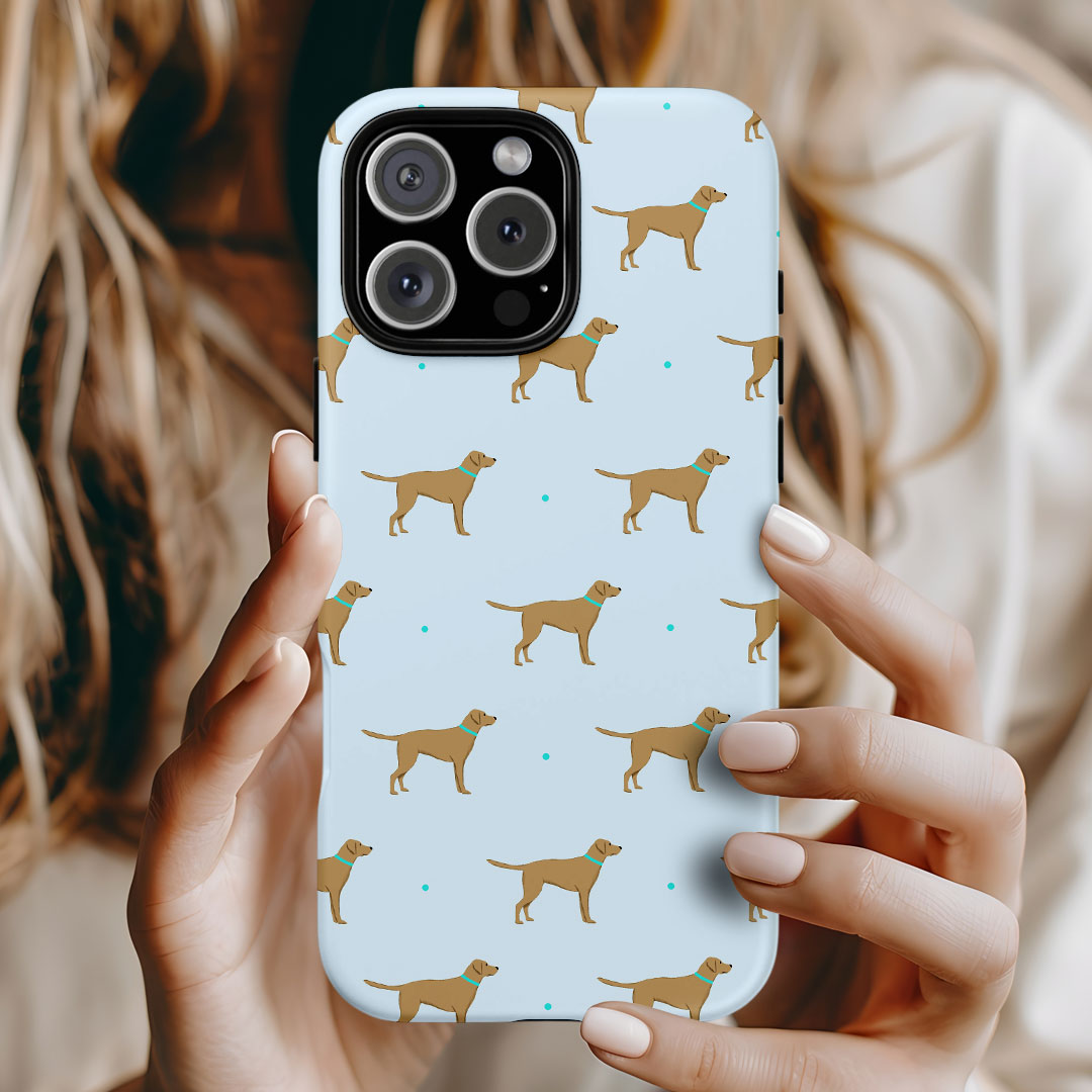 Yellow Labrador Pattern iPhone Tough Case