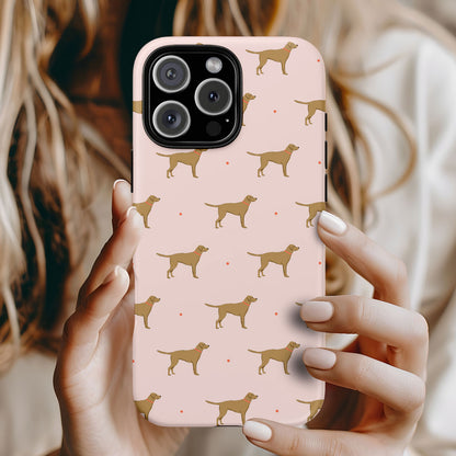 Yellow Labrador Pattern iPhone Tough Case