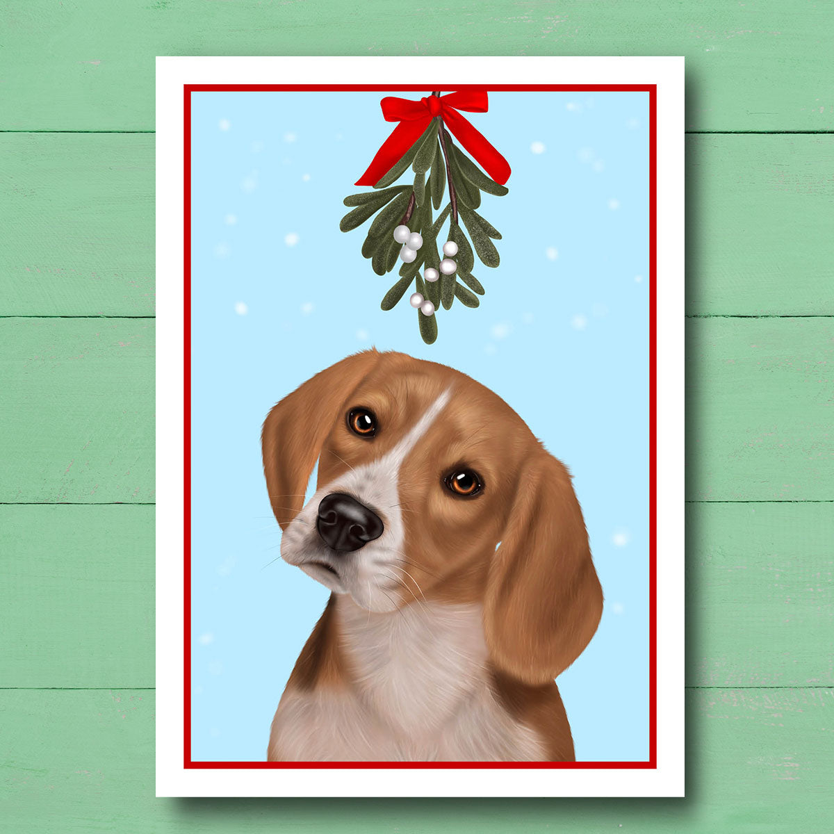 Beagle under Mistletoe