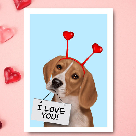Beagle "I Love You" Card