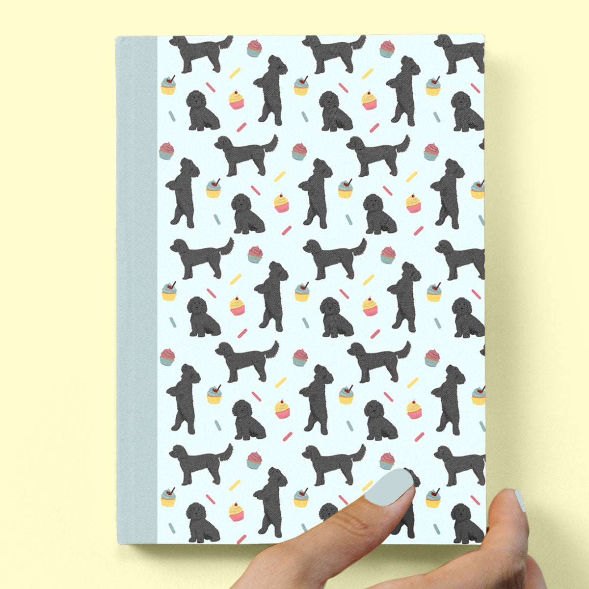 Black Cockapoos and Cupcakes Hardcover Journal