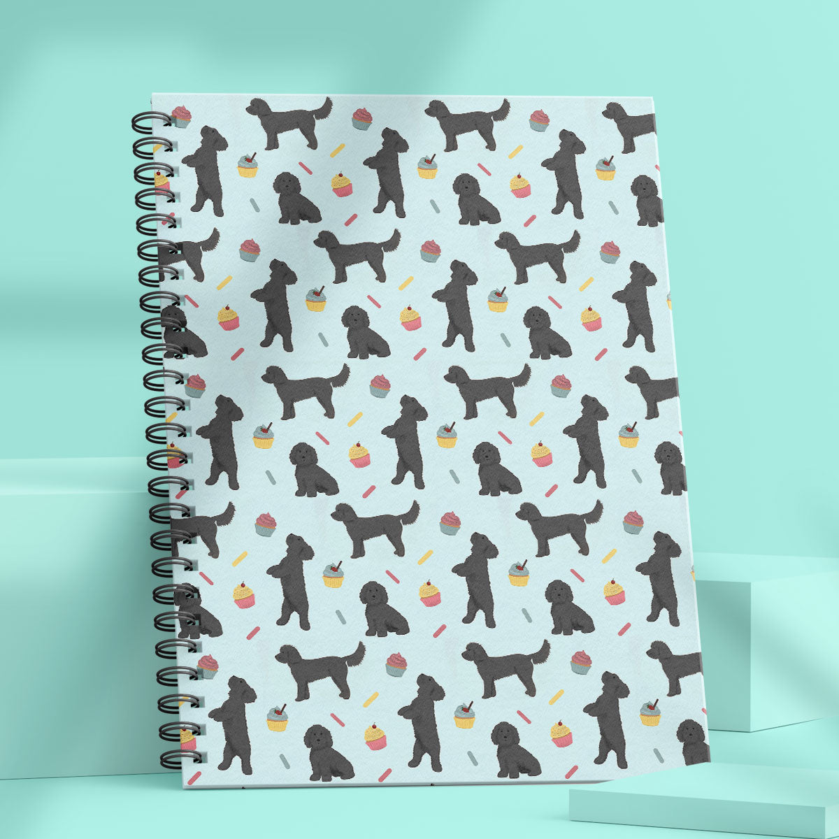 Black Cockapoos and Cupcakes Notebook