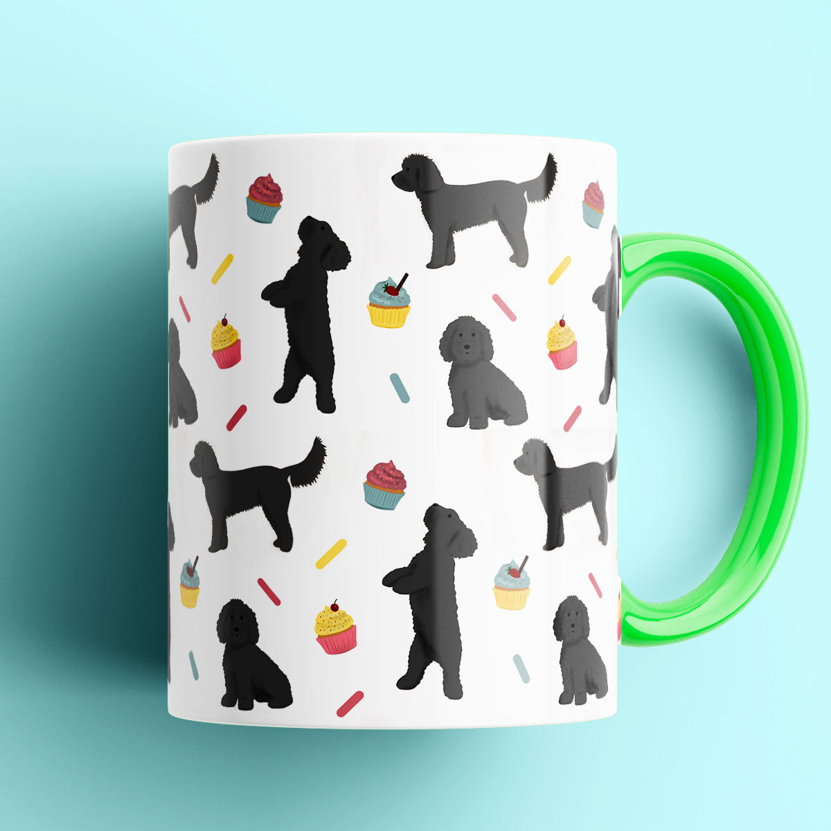 Black Cockapoos and Cupcakes Patterned Mug
