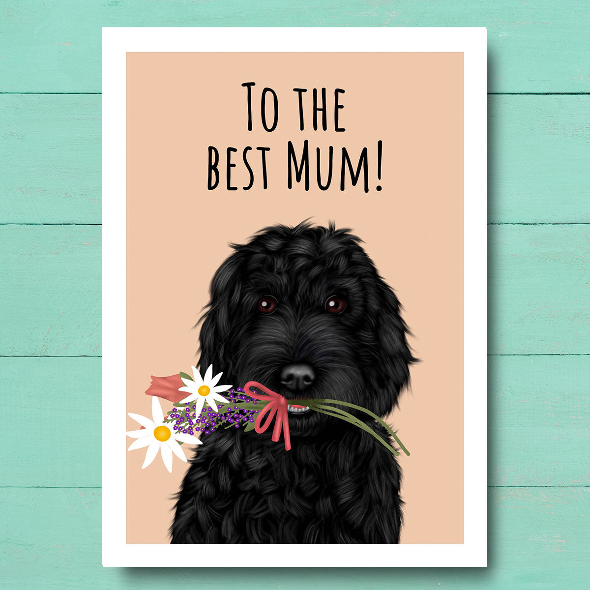 Black Cockapoo Best Mum Card