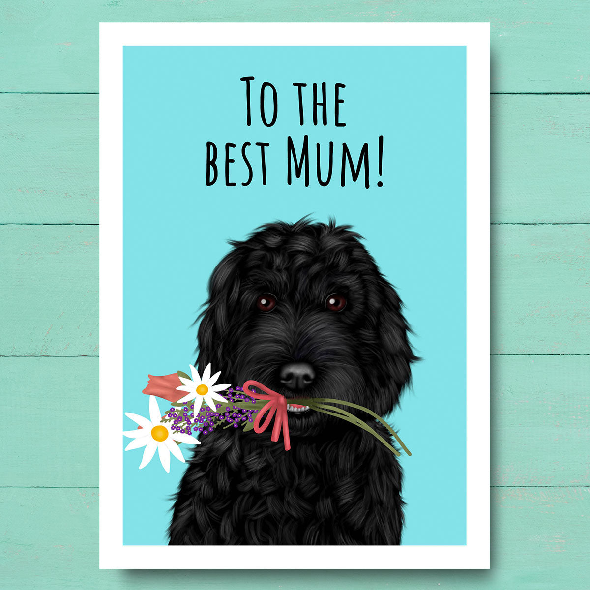 Black Cockapoo Best Mum Card