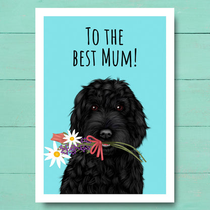 Black Cockapoo Best Mum Card