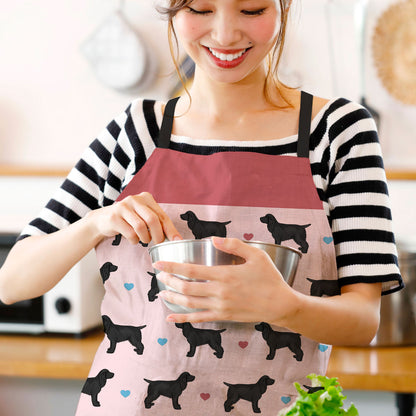 Black Cocker Spaniels and Hearts Apron
