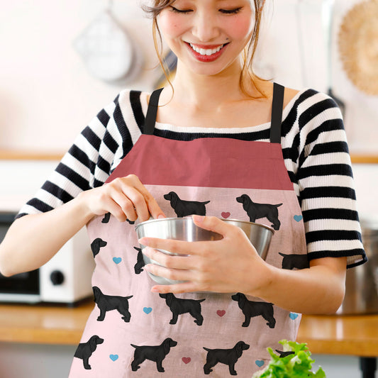 Black Cocker Spaniels and Hearts Apron