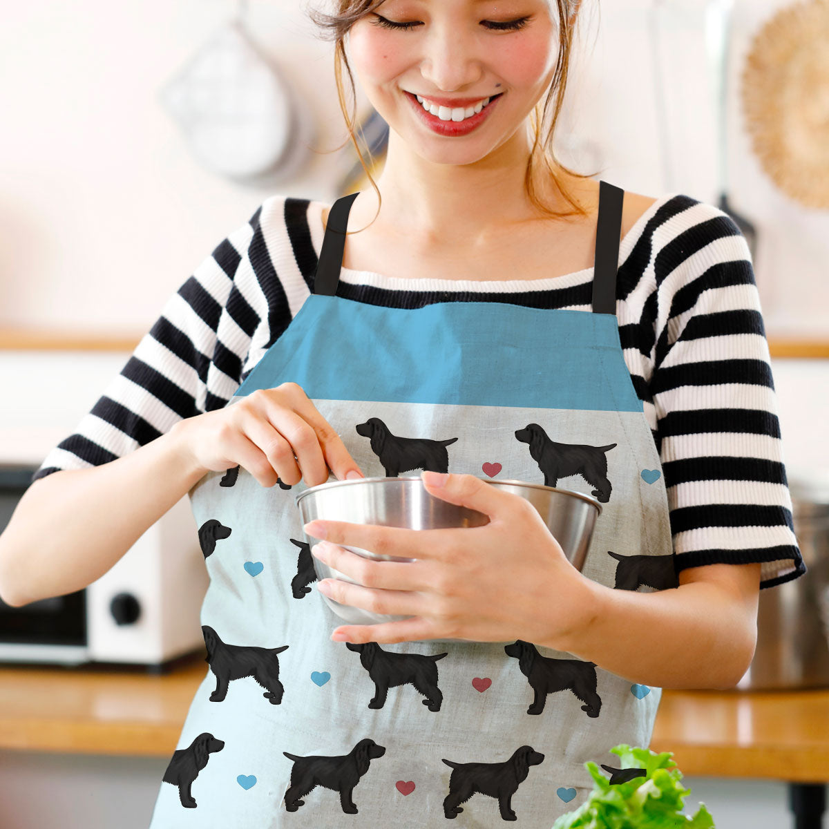 Black Cocker Spaniels and Hearts Apron