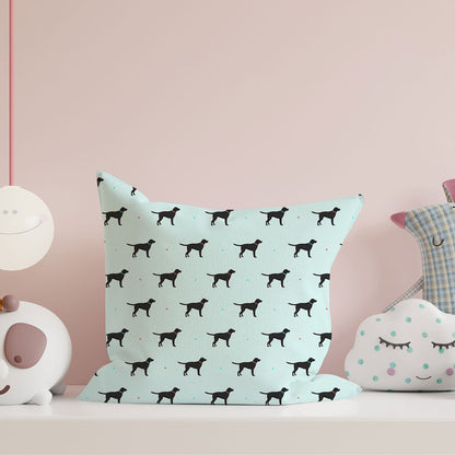 Black Labrador Pattern Cushion