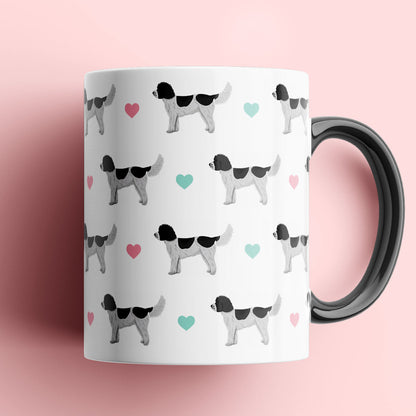 Black and White Cockapoos and Hearts Patterned Mug