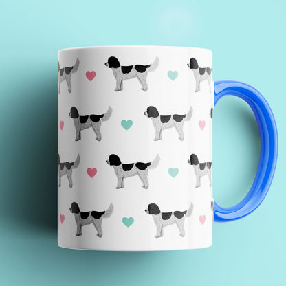Black and White Cockapoos and Hearts Patterned Mug