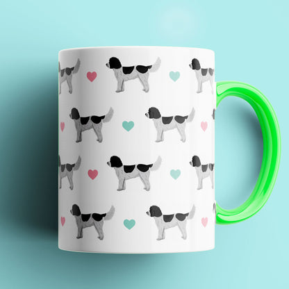 Black and White Cockapoos and Hearts Patterned Mug