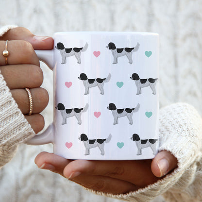 Black and White Cockapoos and Hearts Patterned Mug