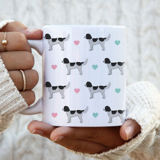 Black and White Cockapoos and Hearts Patterned Mug