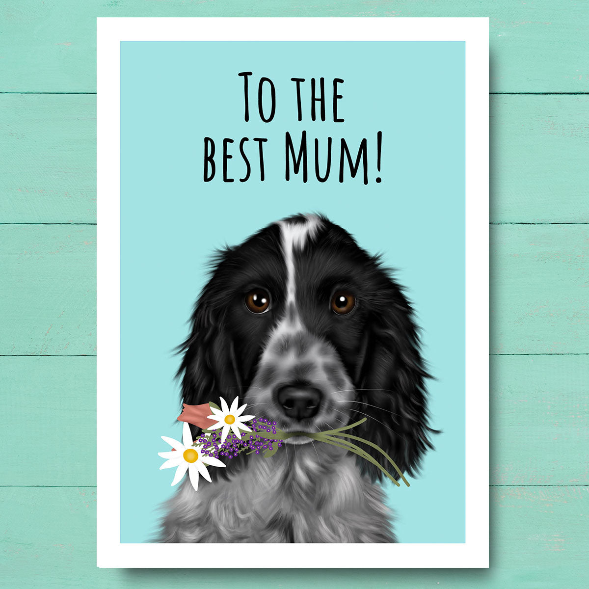 Blue Roan Cocker Spaniel Best Mum Card